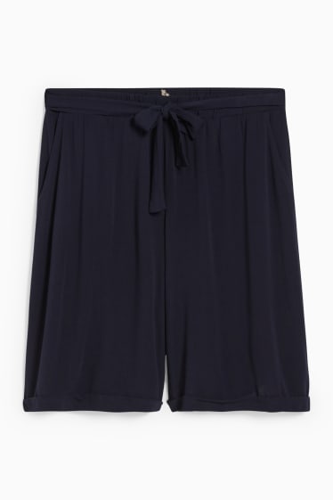 Dames - Korte broek - mid waist - donkerblauw