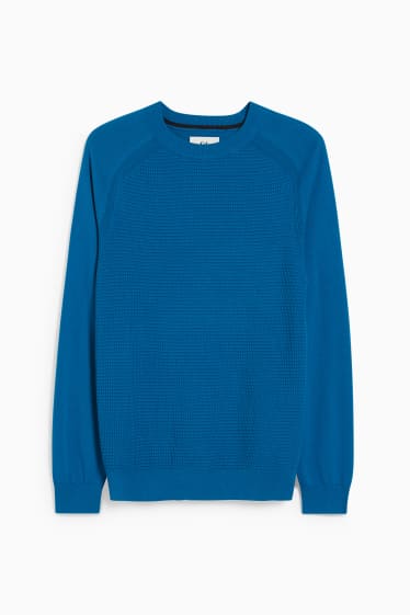 Hommes - Pullover - bleu pétrole