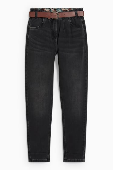 Nen/a - Regular jeans amb cinturó - texà gris fosc