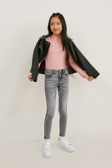 Kinderen - Super skinny jeans - jeansgrijs