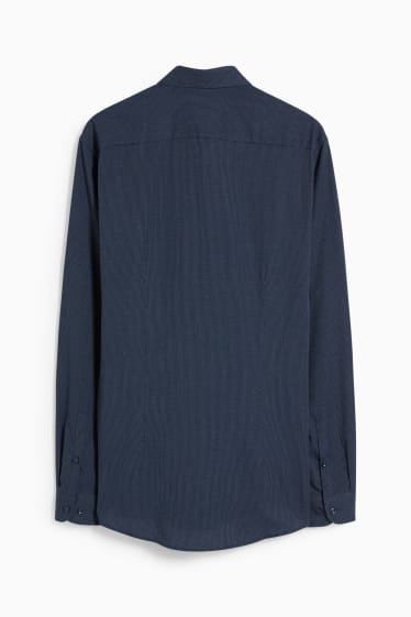 Home - Camisa formal - slim fit - Kent - fàcil de planxar - blau fosc