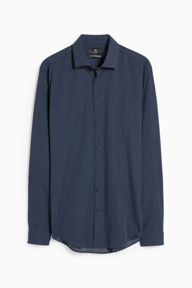 Home - Camisa formal - slim fit - Kent - fàcil de planxar - blau fosc