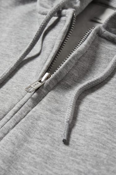 Men - Zip-through sweatshirt with hood - gray-melange