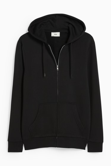 Hombre - Sudadera con cremallera y capucha - negro