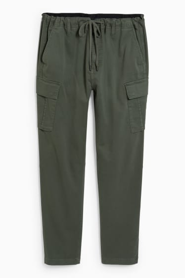 Hommes - Pantalon cargo - coupe fuselée - Flex - LYCRA® - vert foncé