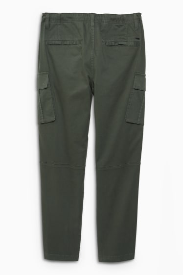 Bărbați - Pantaloni cargo - tapered fit - Flex - LYCRA® - verde închis