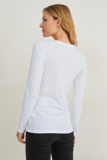 Mujer - Pack de 5 - camiseta básica de manga larga - blanco