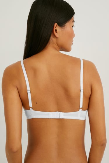 Donna - Confezione da 2 - reggiseno con ferretti - FULL COVERAGE - imbottito - bianco