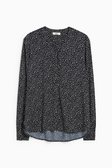 Women - Blouse - polka dot - black