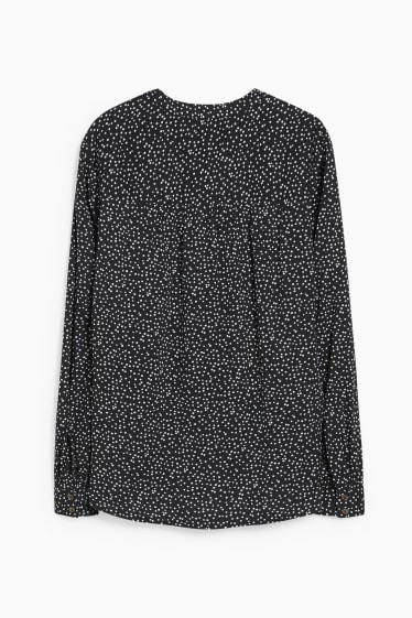 Women - Blouse - polka dot - black