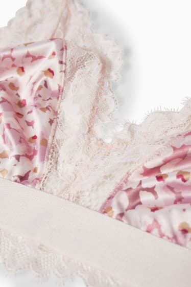Femmes - Bralette - motif floral - rose