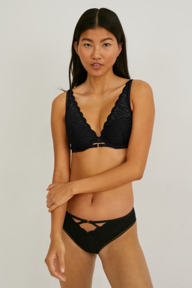 Femmes - Soutien-gorge avec armatures - DEMI - ampliforme - noir