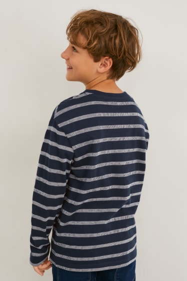 Children - Long sleeve top - striped - dark blue