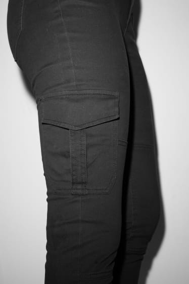 Damen - CLOCKHOUSE - Cargohose - High Waist - Skinny Fit - schwarz