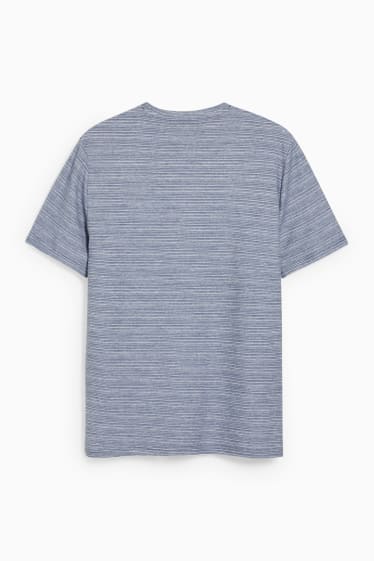 Hommes - T-shirt - à rayures - bleu foncé / blanc