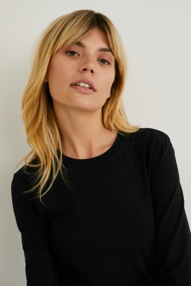 Donna - Confezione da 2 - maglia a maniche lunghe basic - nero