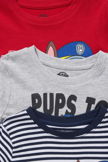 Niños - Pack de 3 - La Patrulla Canina - camisetas de manga larga - azul oscuro