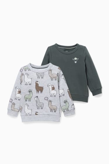 Baby's - Set van 2 - baby-sweatshirt - donkergroen