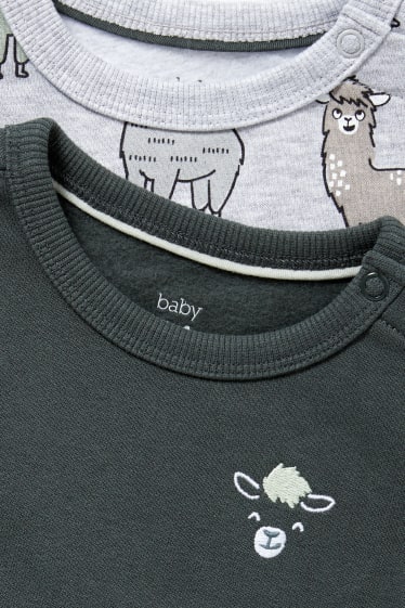 Baby's - Set van 2 - baby-sweatshirt - donkergroen