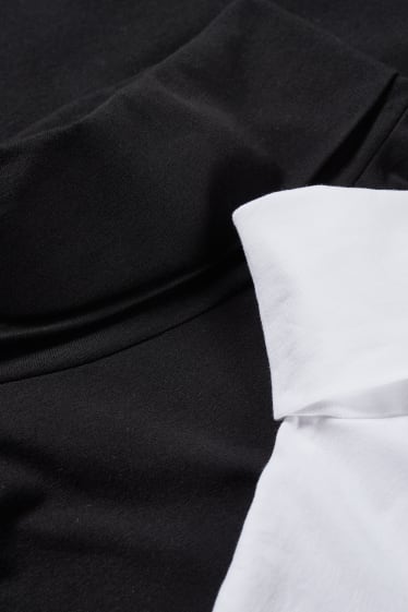 Mujer - Pack de 3 - camisetas básicas de cuello vuelto - negro