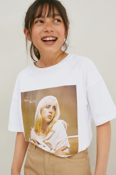 Niños - Billie Eilish - camiseta de manga corta - blanco