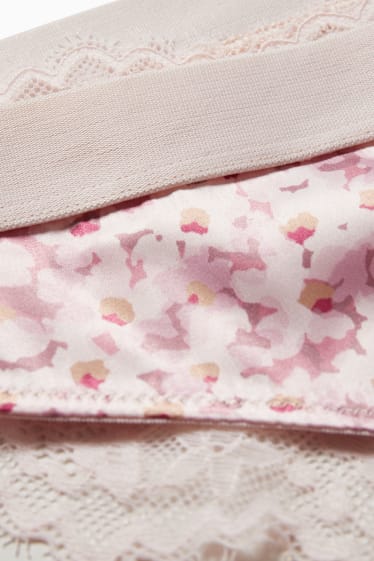 Femmes - Culotte - motif floral - rose