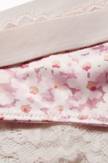 Donna - Slip - a fiori - rosa