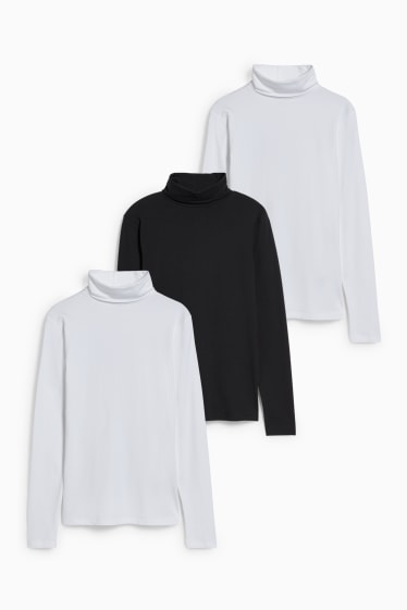 Dames - Set van 3 - basic-coltrui - wit