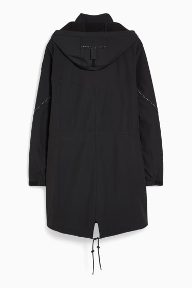 Women - Softshell jacket with hood - black