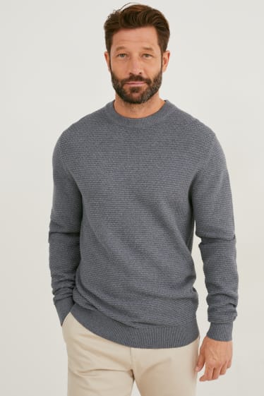 Herren - Pullover mit Kaschmir-Anteil - grau-melange