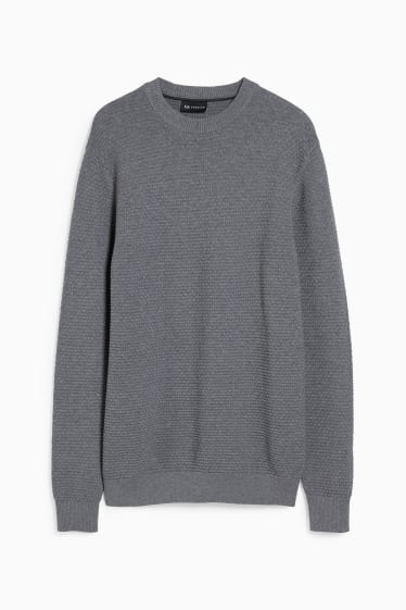 Herren - Pullover mit Kaschmir-Anteil - grau-melange