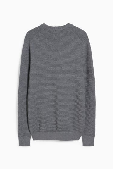 Hommes - Pullover en cachemire mélangé - gris chiné