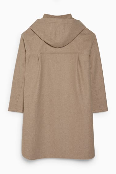 Femmes - Manteau à capuche - beige chiné