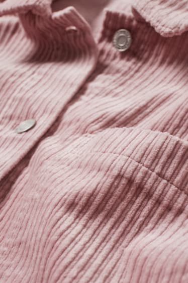 Ados & jeunes adultes - CLOCKHOUSE - veste-chemise en velours côtelé - rose tendre