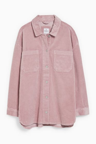 Ados & jeunes adultes - CLOCKHOUSE - veste-chemise en velours côtelé - rose tendre