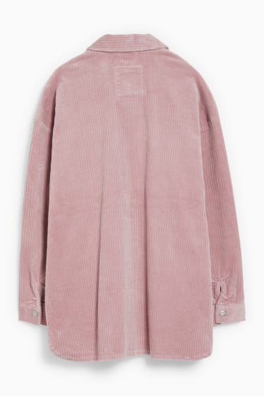 Ados & jeunes adultes - CLOCKHOUSE - veste-chemise en velours côtelé - rose tendre