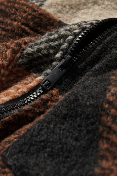 Herren - CLOCKHOUSE - Hemdjacke mit Kapuze - kariert - braun