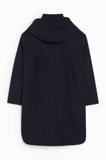 Women - Coat with hood - dark blue