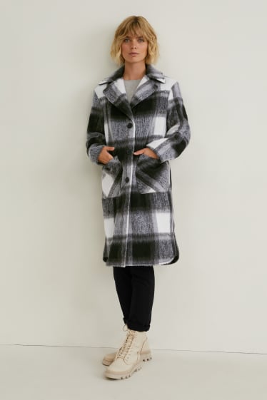 Donna - Cappotto - quadri - grigio