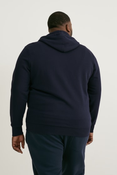 Heren - Sweatvest met capuchon - donkerblauw
