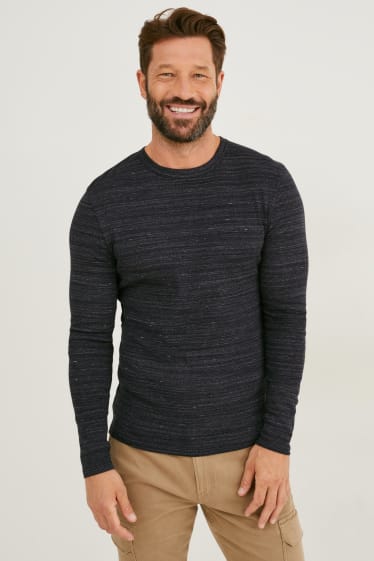 Men - Long sleeve top - black