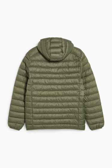 Uomo - Giacca trapuntata con cappuccio - verde scuro