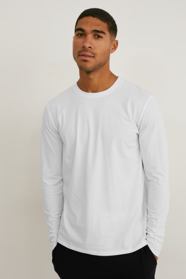 Hombre - Camiseta de manga larga - Flex  - LYCRA® - blanco
