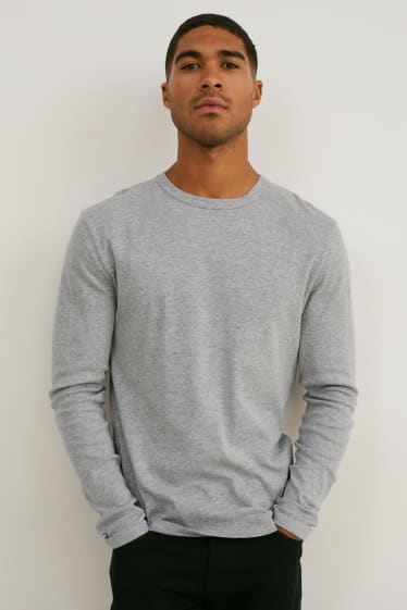 Heren - Longsleeve - grijs-mix