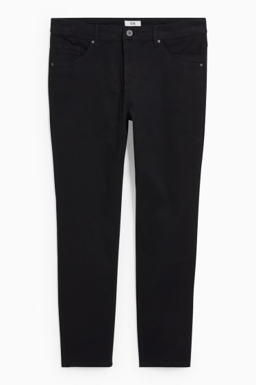 Femei - Pantaloni de stofă - talie medie - slim fit - negru