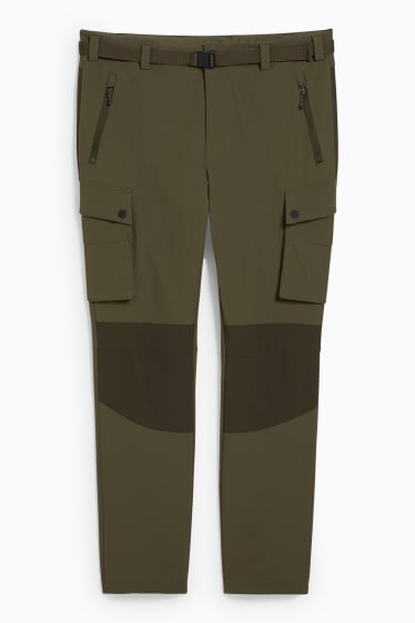 Pánské - Cargo kalhoty s páskem - hiking - LYCRA® - khaki