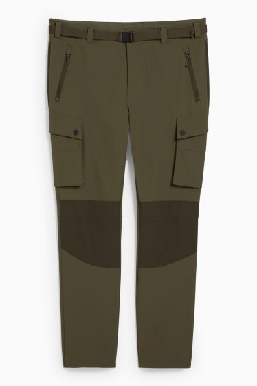 Hommes - Pantalon cargo avec ceinture - randonnée - LYCRA® - kaki