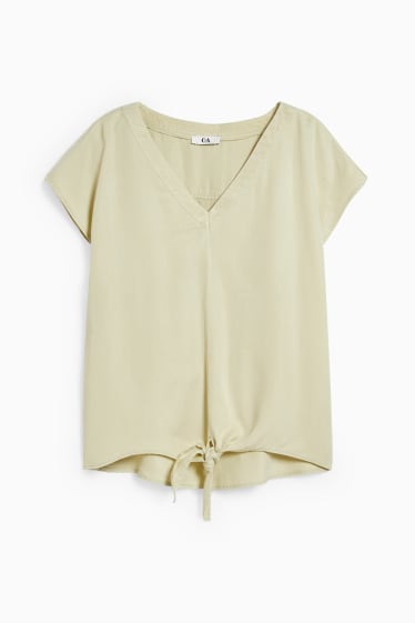 Mujer - Blusa con detalle de nudo - verde menta