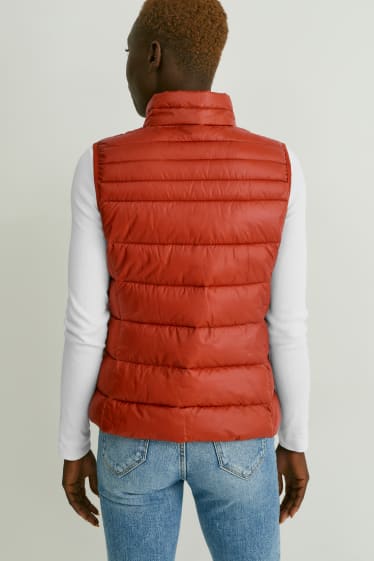 Women - Quilted gilet - terracotta