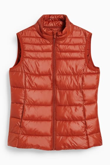 Women - Quilted gilet - terracotta